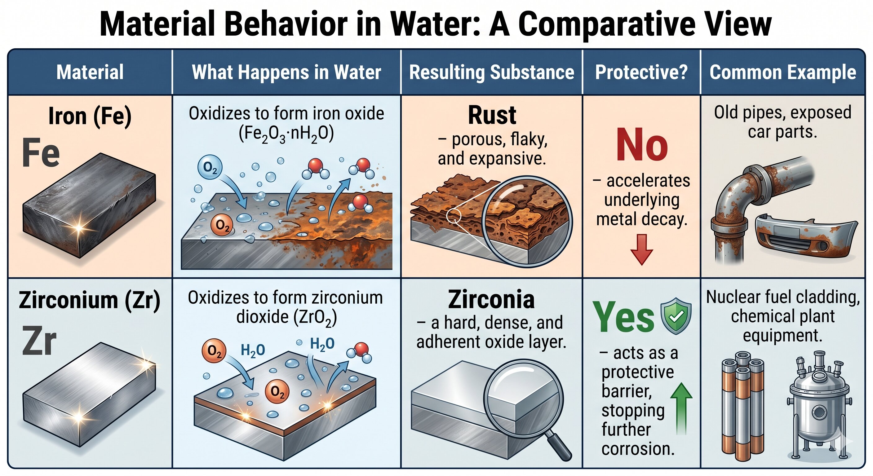 material behavior in water